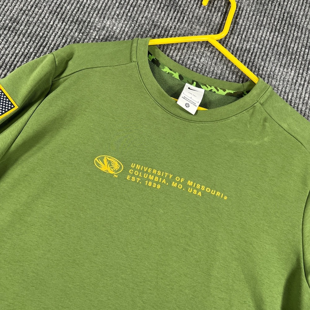 Missouri Tigers Mizzou Sweatshirt Mens Large Green Long Sleeve NCAA SEC Nike